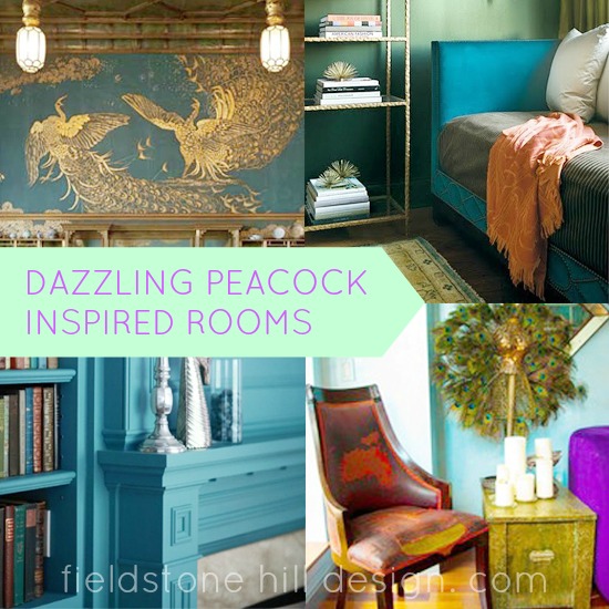 Peacock Inspired Rooms via @fieldstonehill