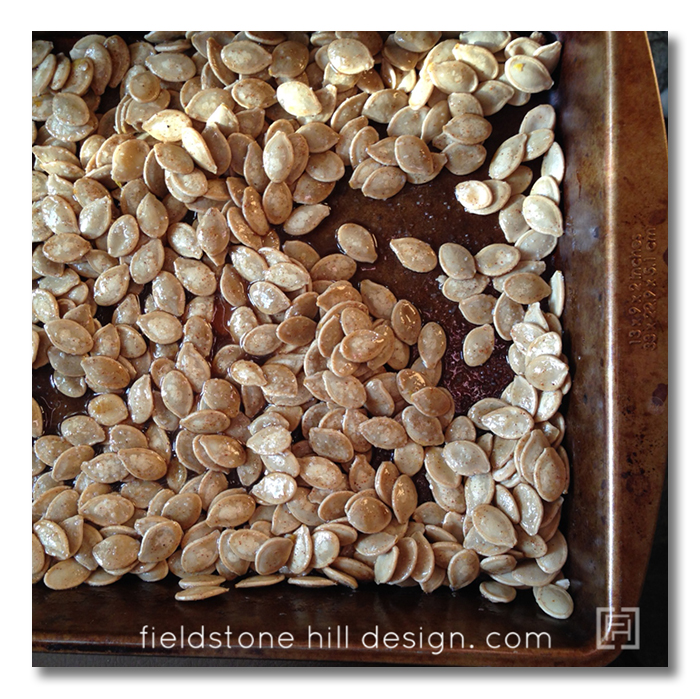 Toasted Pumpkin Seeds with Brown Sugar and Cayenne by Fieldstone Hill Design