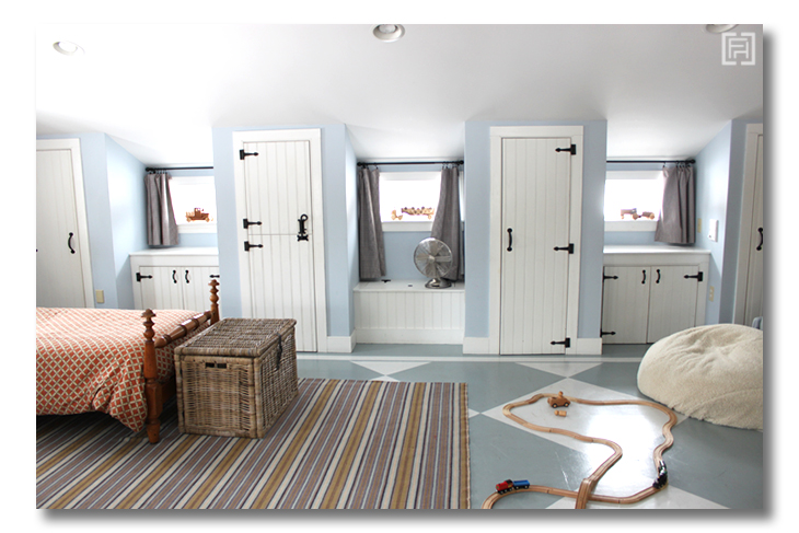 Boys room reveal closet long view Fieldstone Hill Design