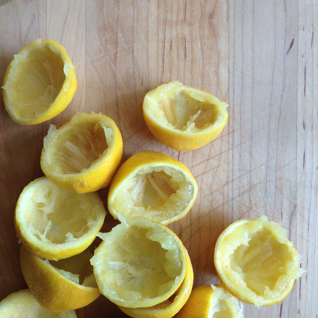 lemons squeezed for lavender lemonade vie @fieldstonehill