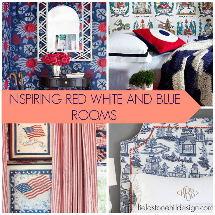 Red white and blue rooms