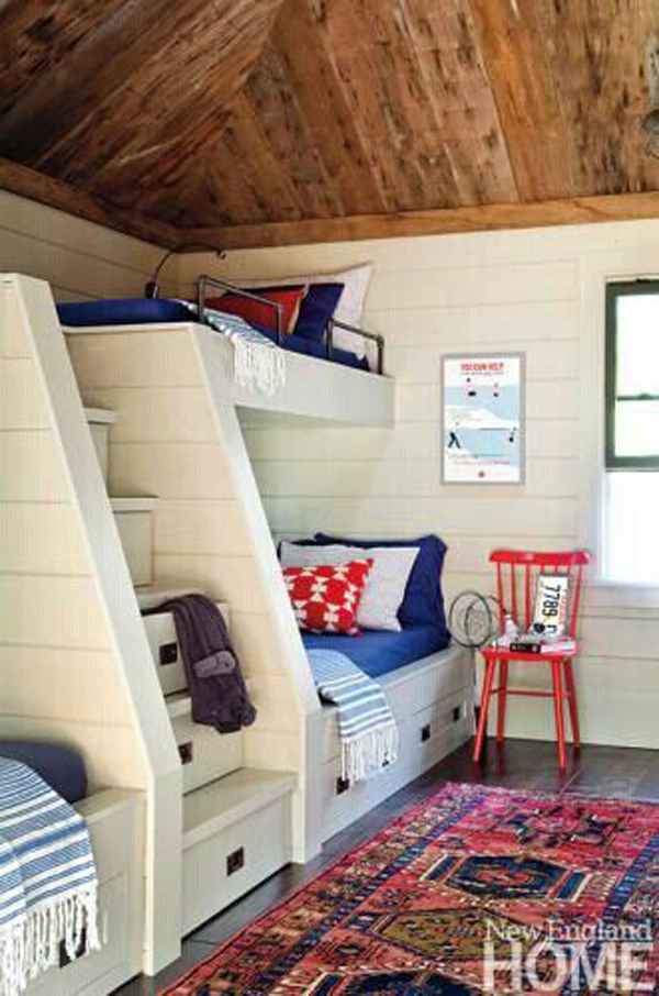 Gorgeous Red White and Blue Rooms via interior designer @fieldstonehill