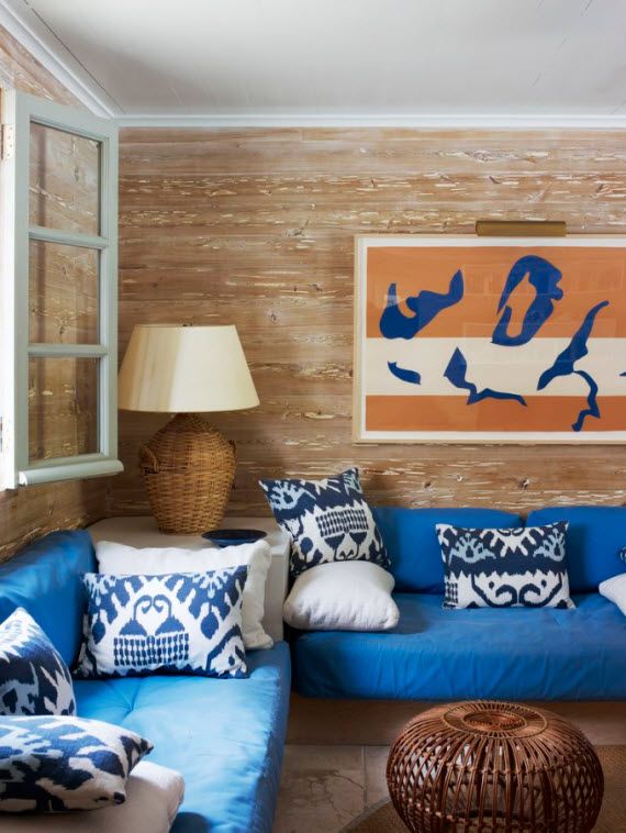 warm walls with blue
